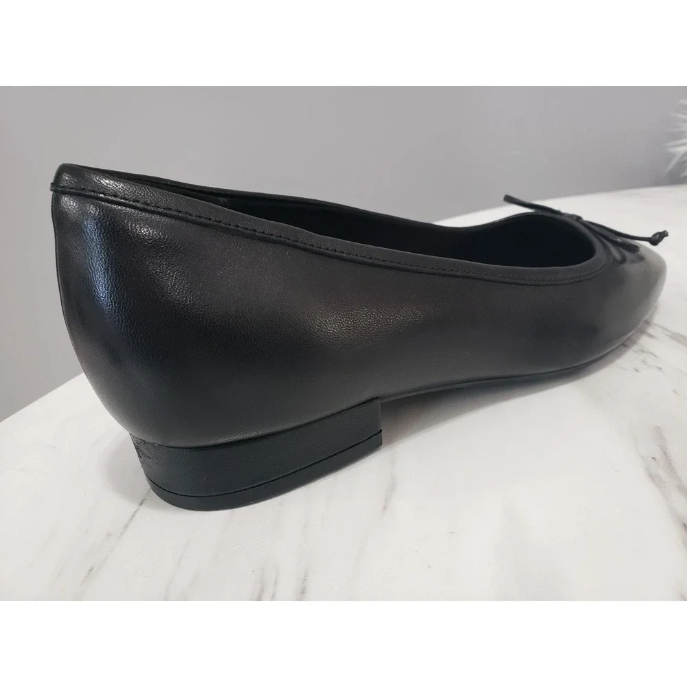 NEW SIZE 8‎ Rockport Sadie Square Toe Slip-On Ballet Dress Flats Black Leather